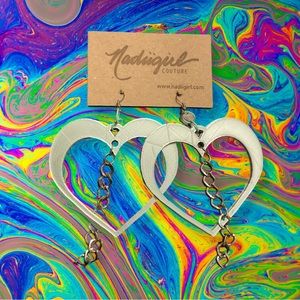 Oversized 3D Printed Heart & Chain Earrings *NEW*